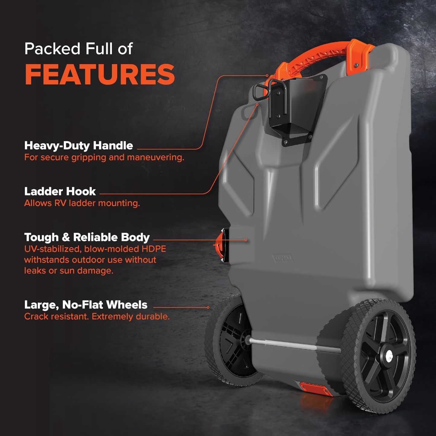 Camthtco Rhthtino Heavy Duty Durable UV Stabilized Leak Free Portable Odorless Waste Holding Hose with RV Tote Tank and Accessories