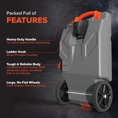 Camthtco Rhthtino Heavy Duty Durable UV Stabilized Leak Free Portable Odorless Waste Holding Hose with RV Tote Tank and Accessories