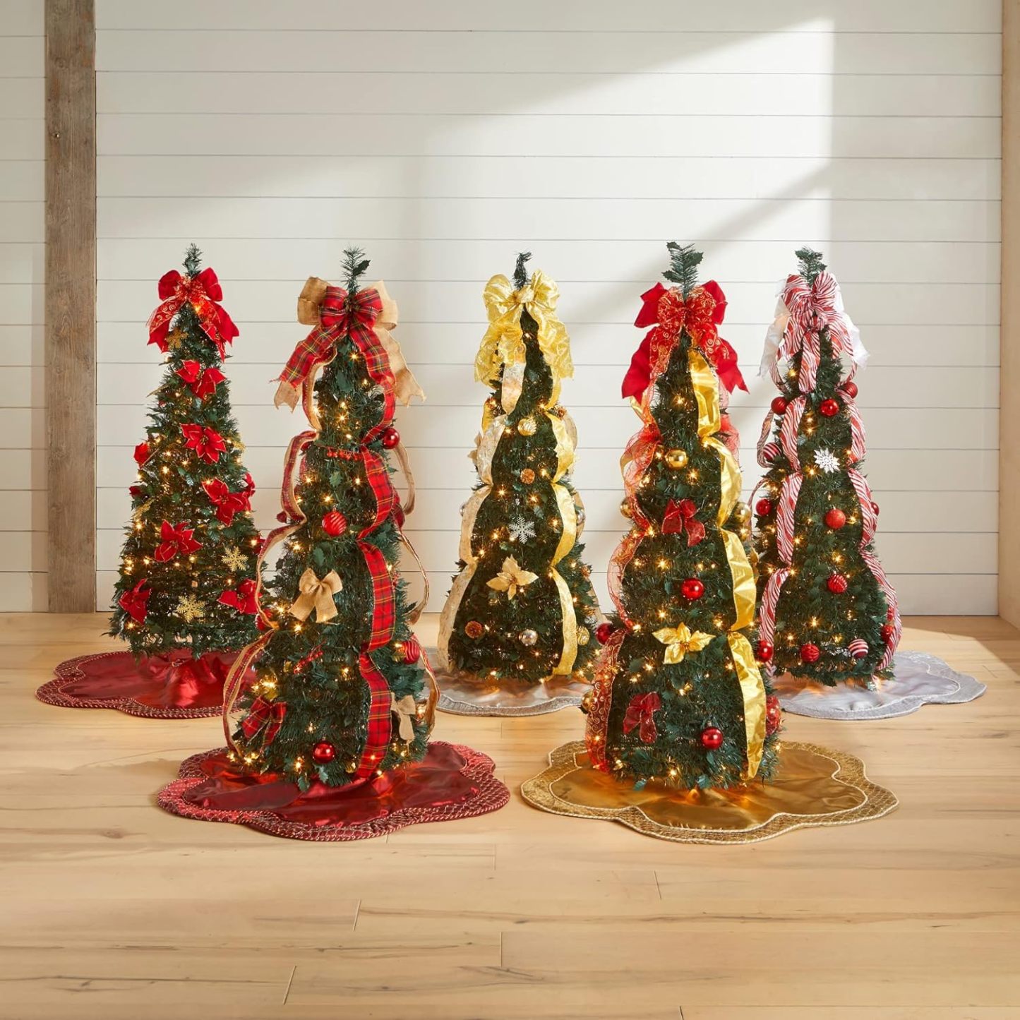 BrylaneHome Fully Decorated Pre-Lit 6 Foot Pop-Up Christmas Tree - Plaid