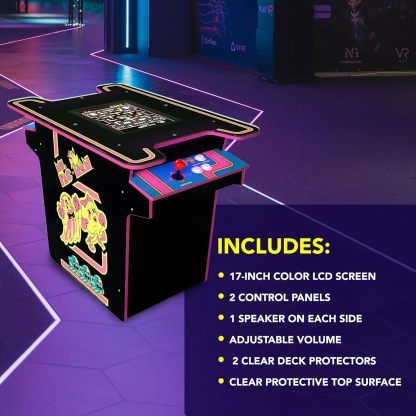 Arcade1Up PAC-Man Head-to-Head Arcade Table with 12 Games, Multiplayer Control Panel, & 17-Inch Color LCD Screen, Black Series Edition