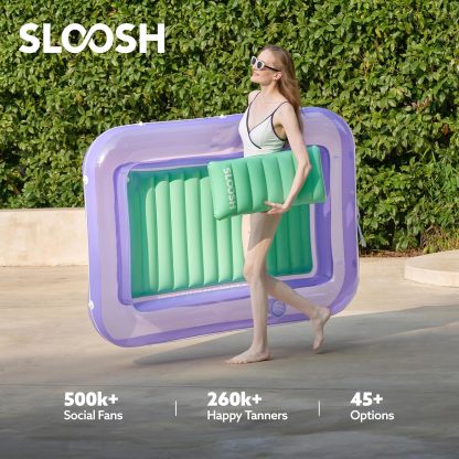 Inflatable Tanning Pool Lounger Float, 70" x 46" Pool Floats Adult with Pillow