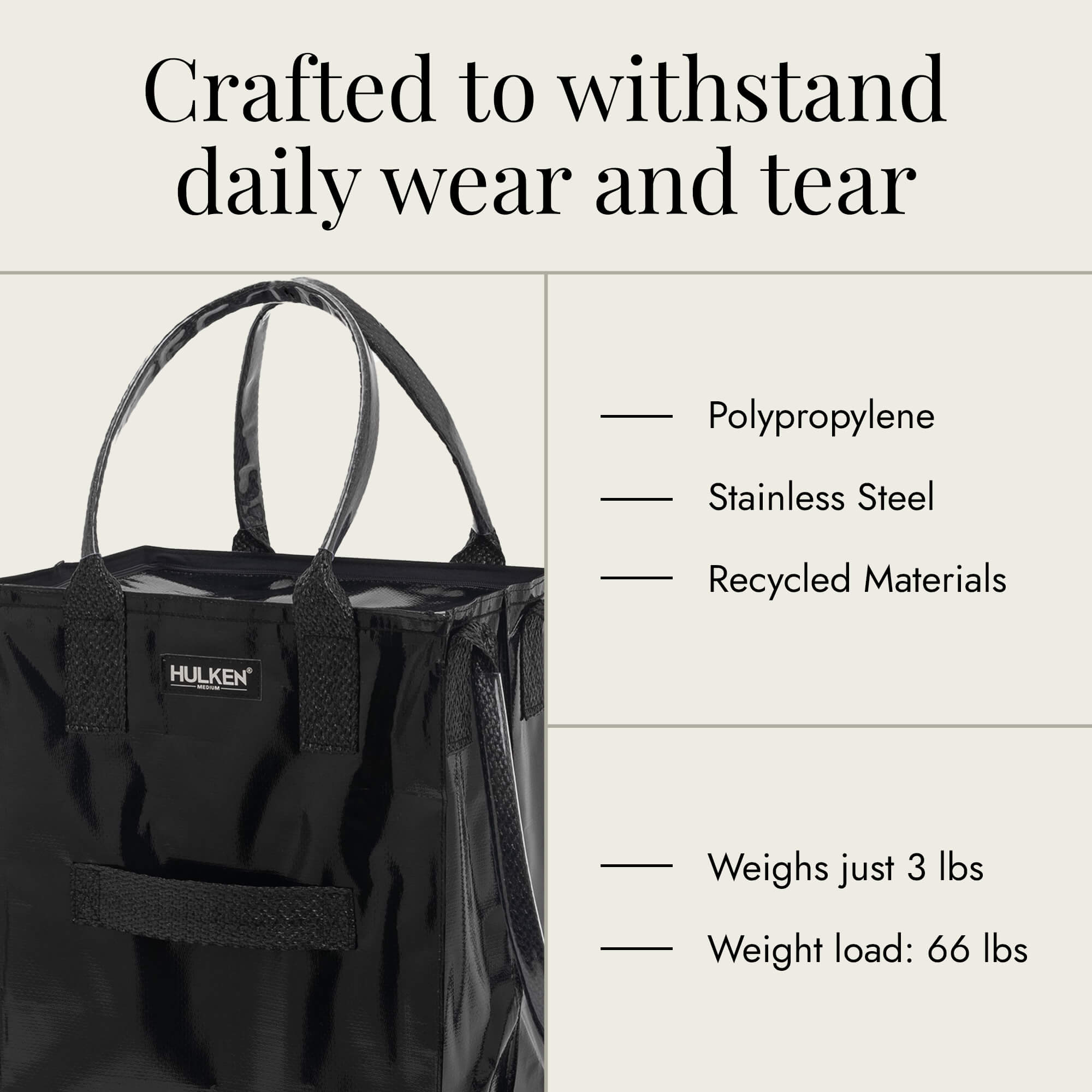 Hulkthten Foldable Rolling Tote Bag with Zip Top Closure