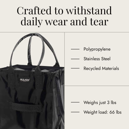 Hulkthten Foldable Rolling Tote Bag with Zip Top Closure