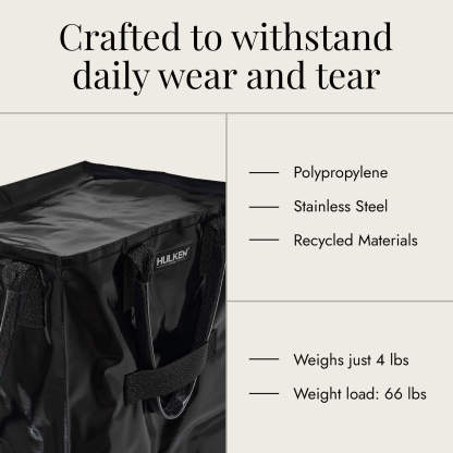Hulkthten Foldable Rolling Tote Bag with Zip Top Closure