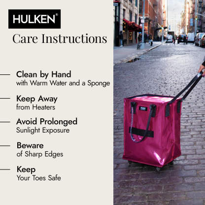 Hulkthten Foldable Rolling Tote Bag with Zip Top Closure