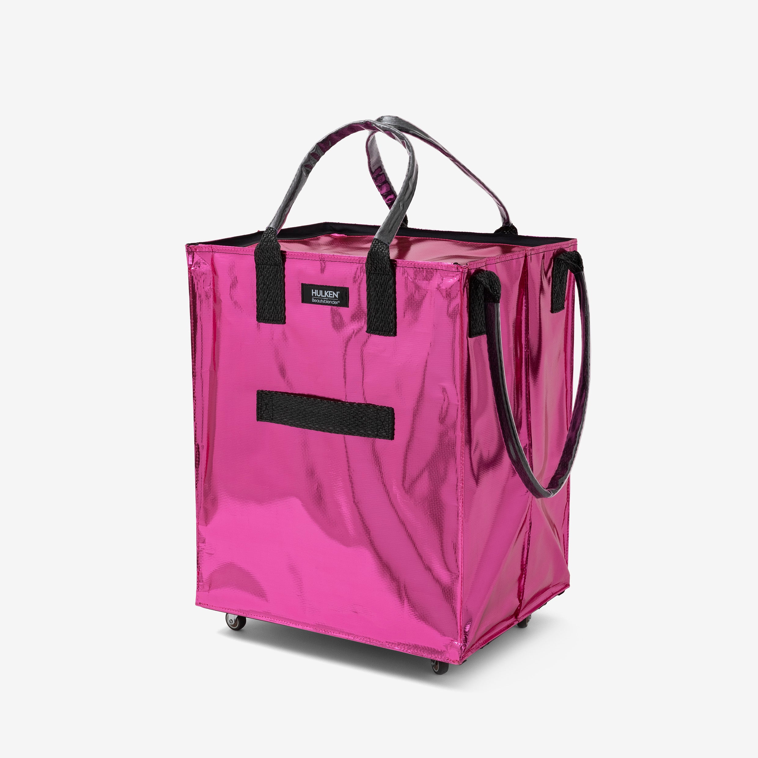 Hulkthten Foldable Rolling Tote Bag with Zip Top Closure