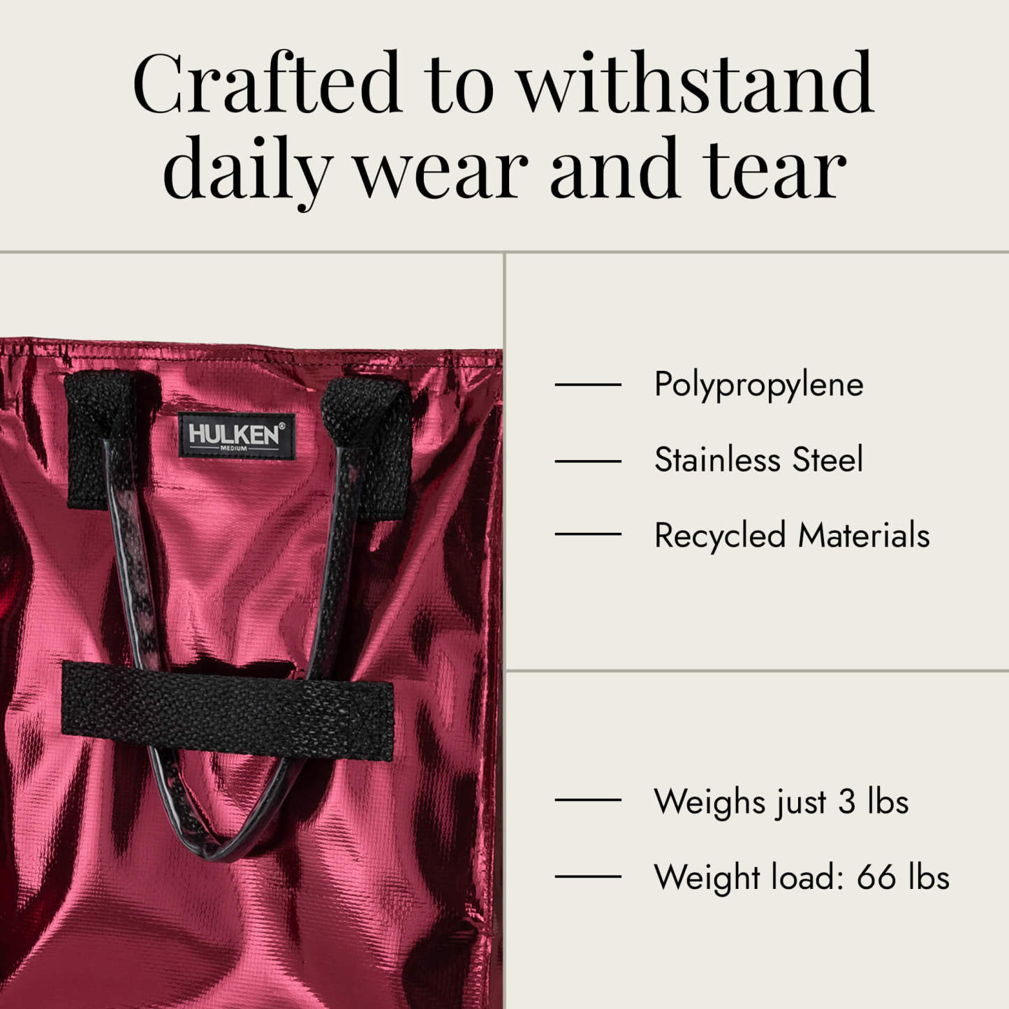 Hulkthten Foldable Rolling Tote Bag with Zip Top Closure