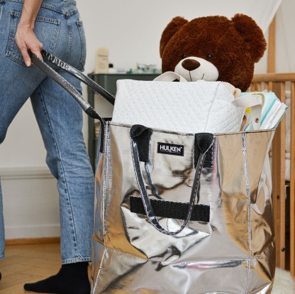 Hulkthten Foldable Rolling Tote Bag with Zip Top Closure