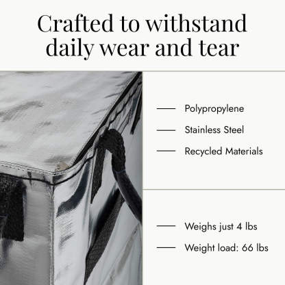 Hulkthten Foldable Rolling Tote Bag with Zip Top Closure