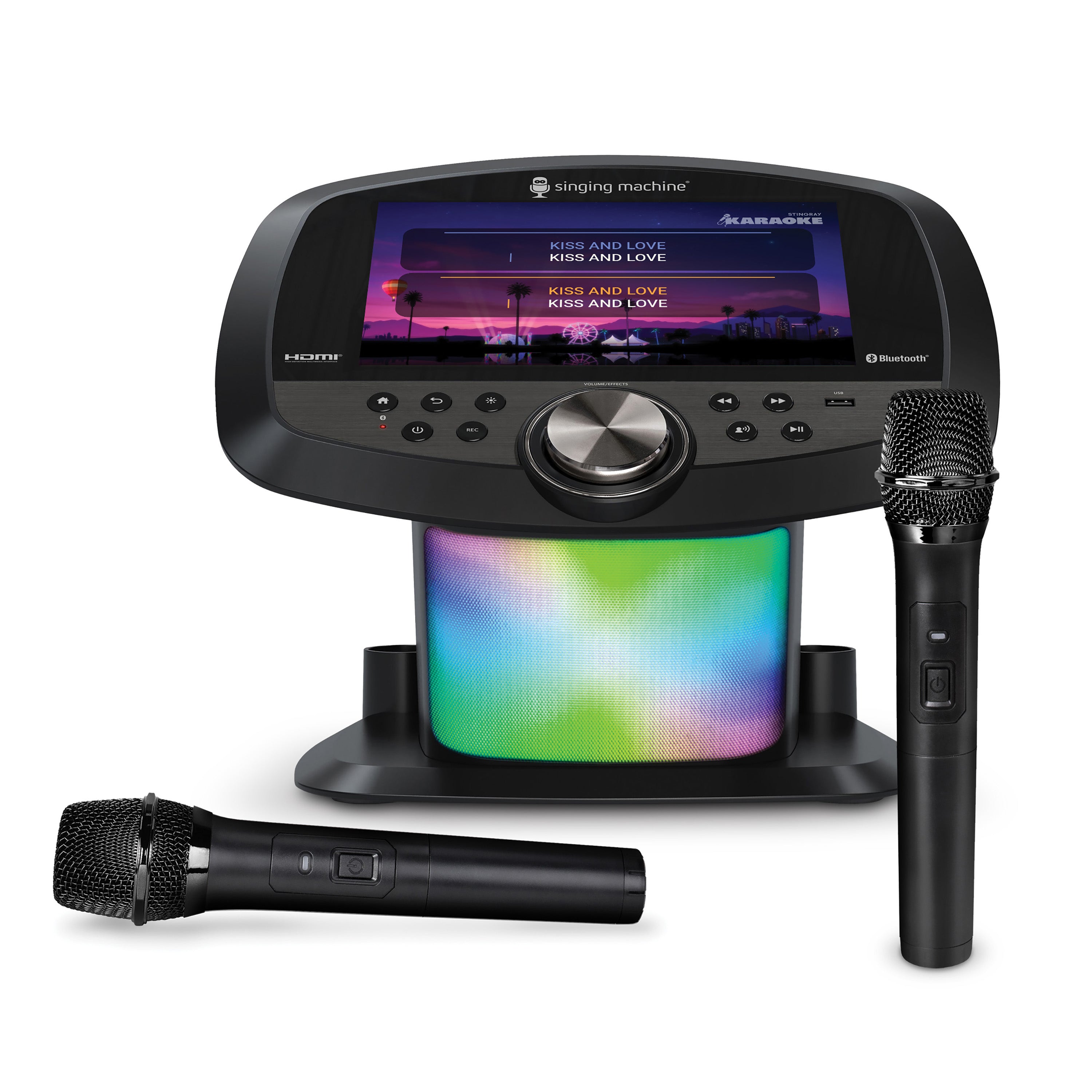 Singthting Machthtine Bluetooth Professional Karaoke Huthtb with 2 Wireless Mics, 10” Touch Screen & Streaming Apps