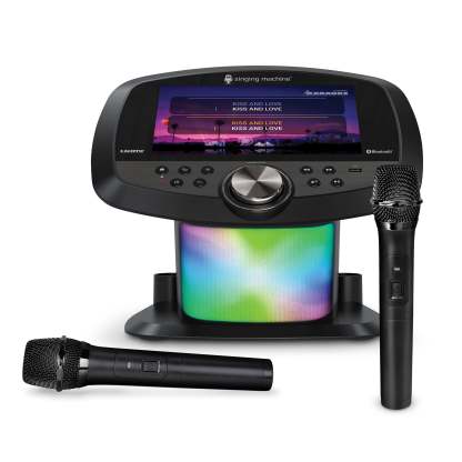 Singthting Machthtine Bluetooth Professional Karaoke Huthtb with 2 Wireless Mics, 10” Touch Screen & Streaming Apps