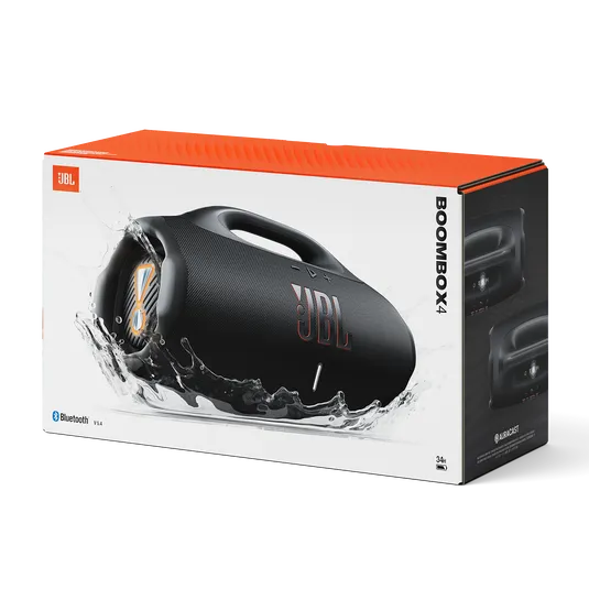 JBthtL Boombox 4 - Most Powerful Portable Waterproof Speaker with Massive Pro Sound, Up to 34 Hours of Playtime, & Multi-Speaker Connection by Auracast™