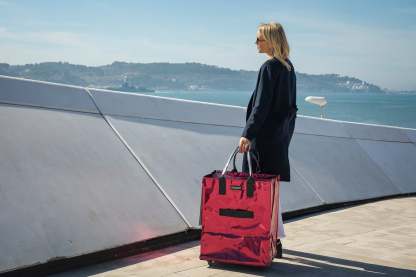 Hulkthten Foldable Rolling Tote Bag with Zip Top Closure