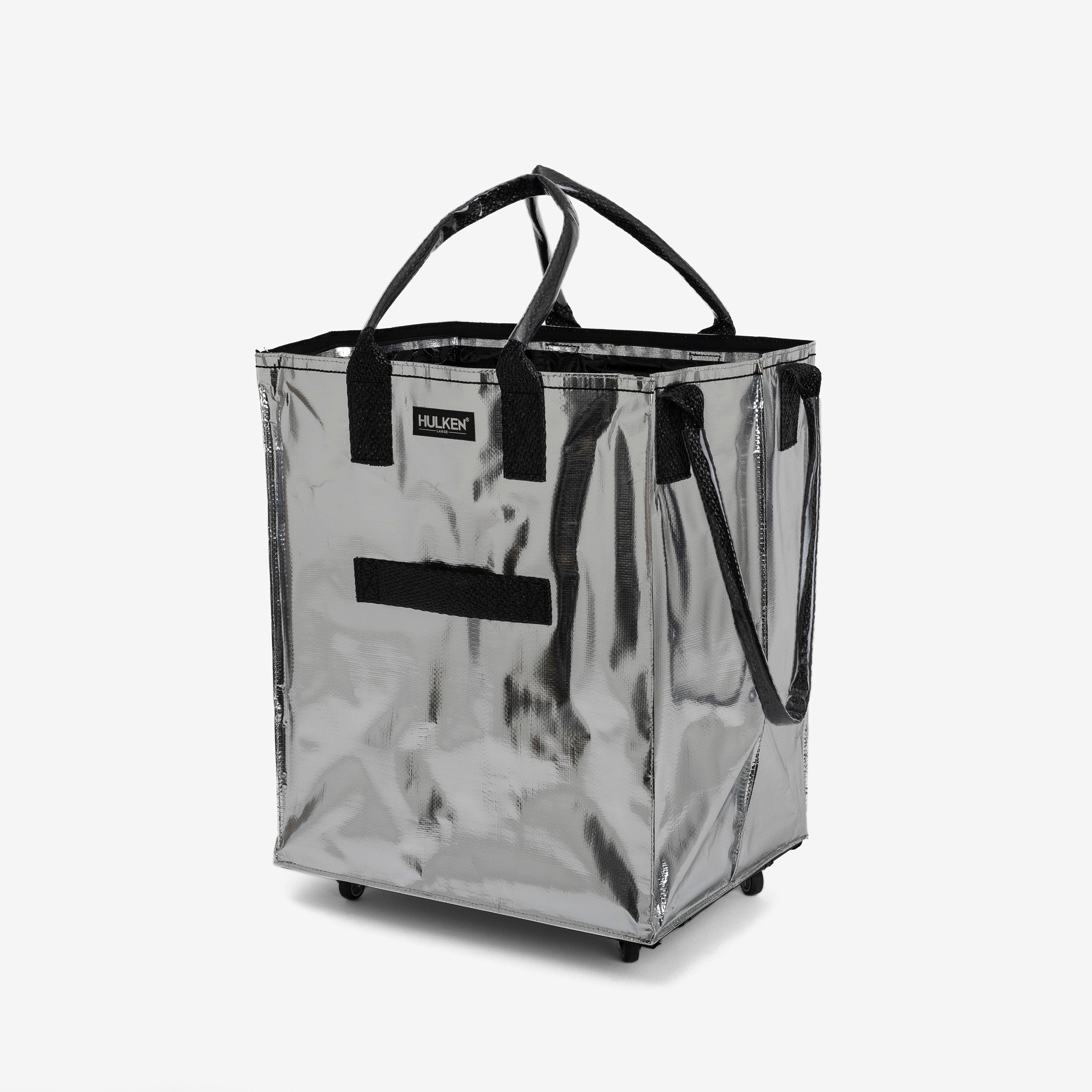 Hulkthten Foldable Rolling Tote Bag with Zip Top Closure