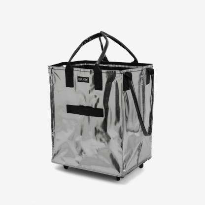 Hulkthten Foldable Rolling Tote Bag with Zip Top Closure