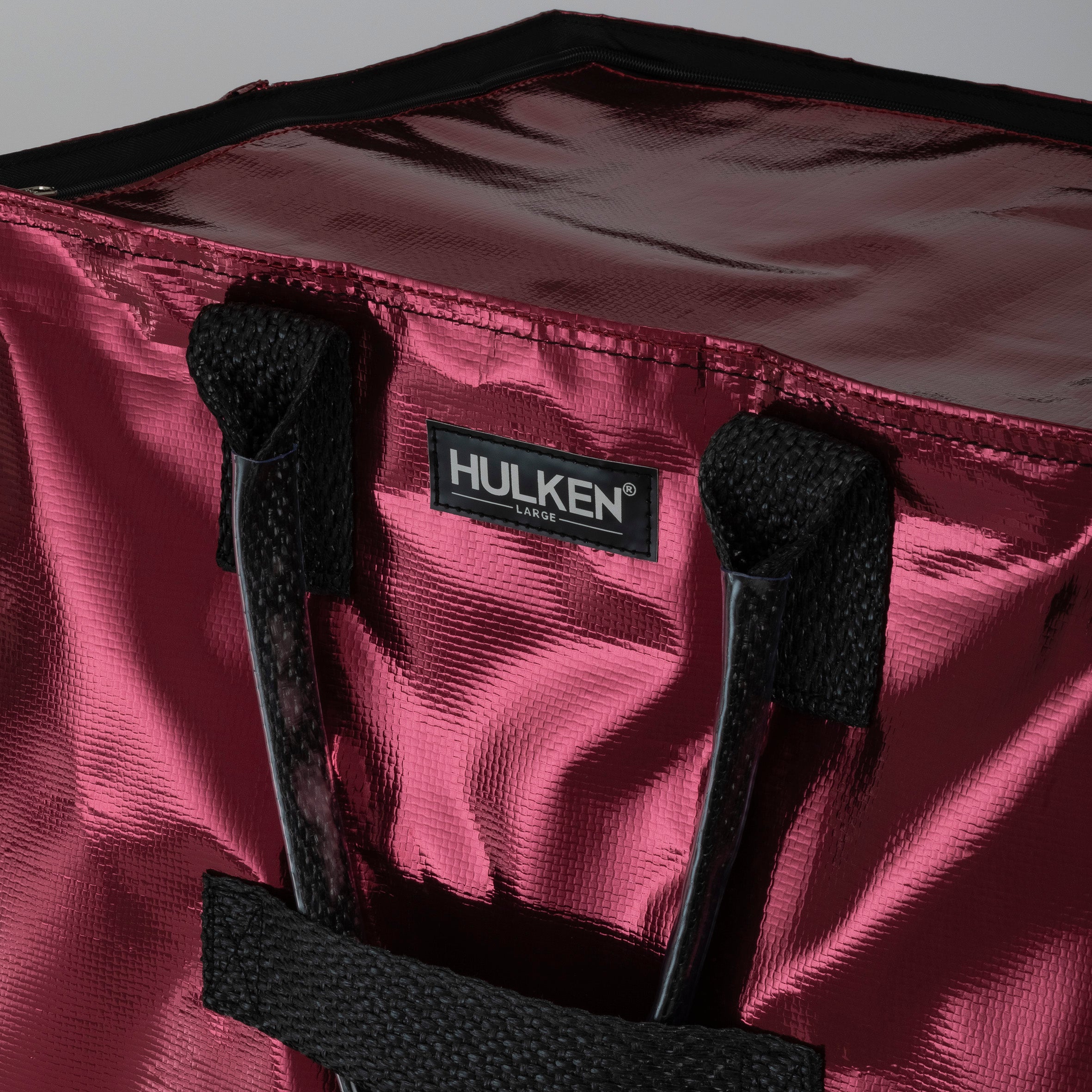 Hulkthten Foldable Rolling Tote Bag with Zip Top Closure