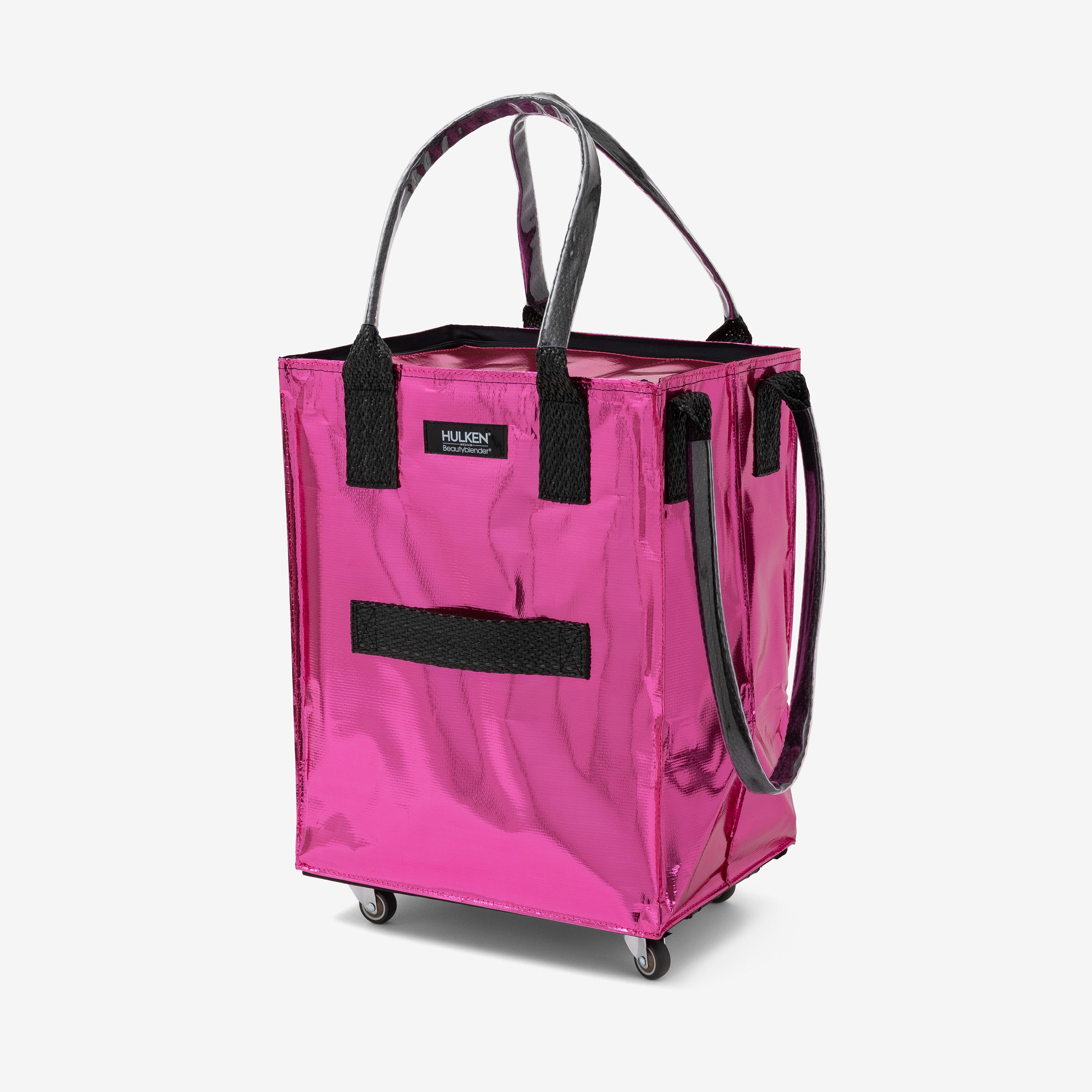 Hulkthten Foldable Rolling Tote Bag with Zip Top Closure