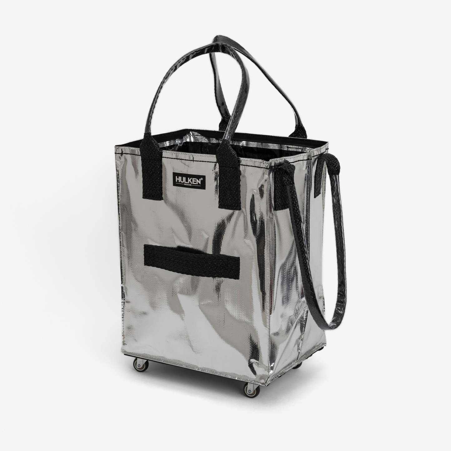 Hulkthten Foldable Rolling Tote Bag with Zip Top Closure