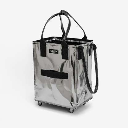 Hulkthten Foldable Rolling Tote Bag with Zip Top Closure