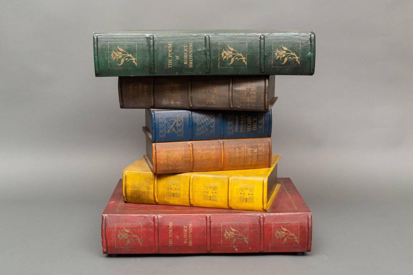 English Side Table in the Shape of Stacked Books