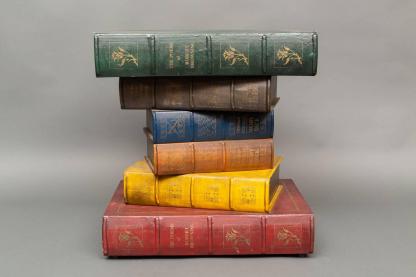 English Side Table in the Shape of Stacked Books