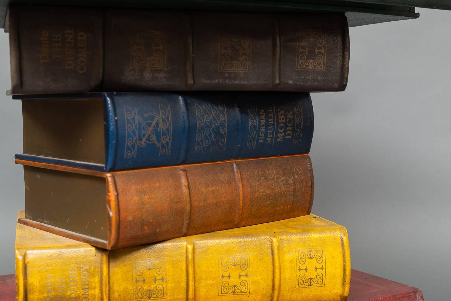 English Side Table in the Shape of Stacked Books
