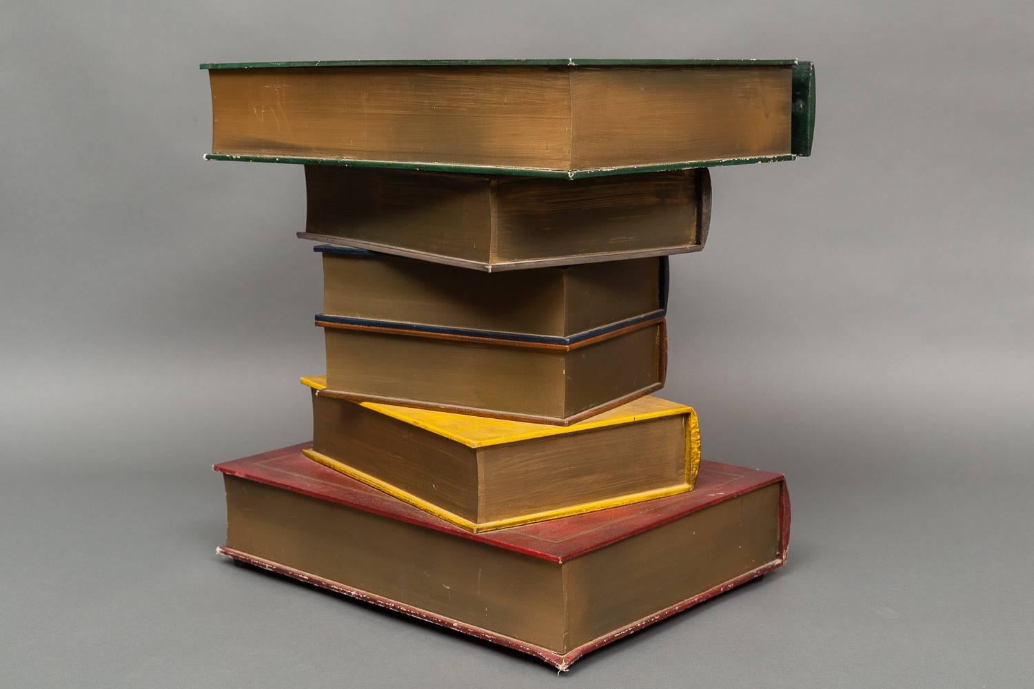 English Side Table in the Shape of Stacked Books