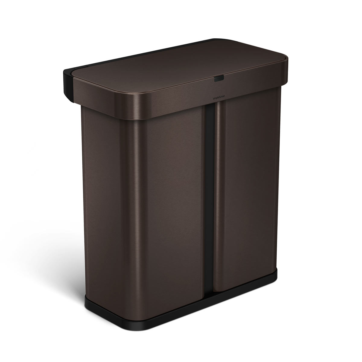 Simpleththuman 58 litre dual compartment rectangular sensor bin with voice and motion control