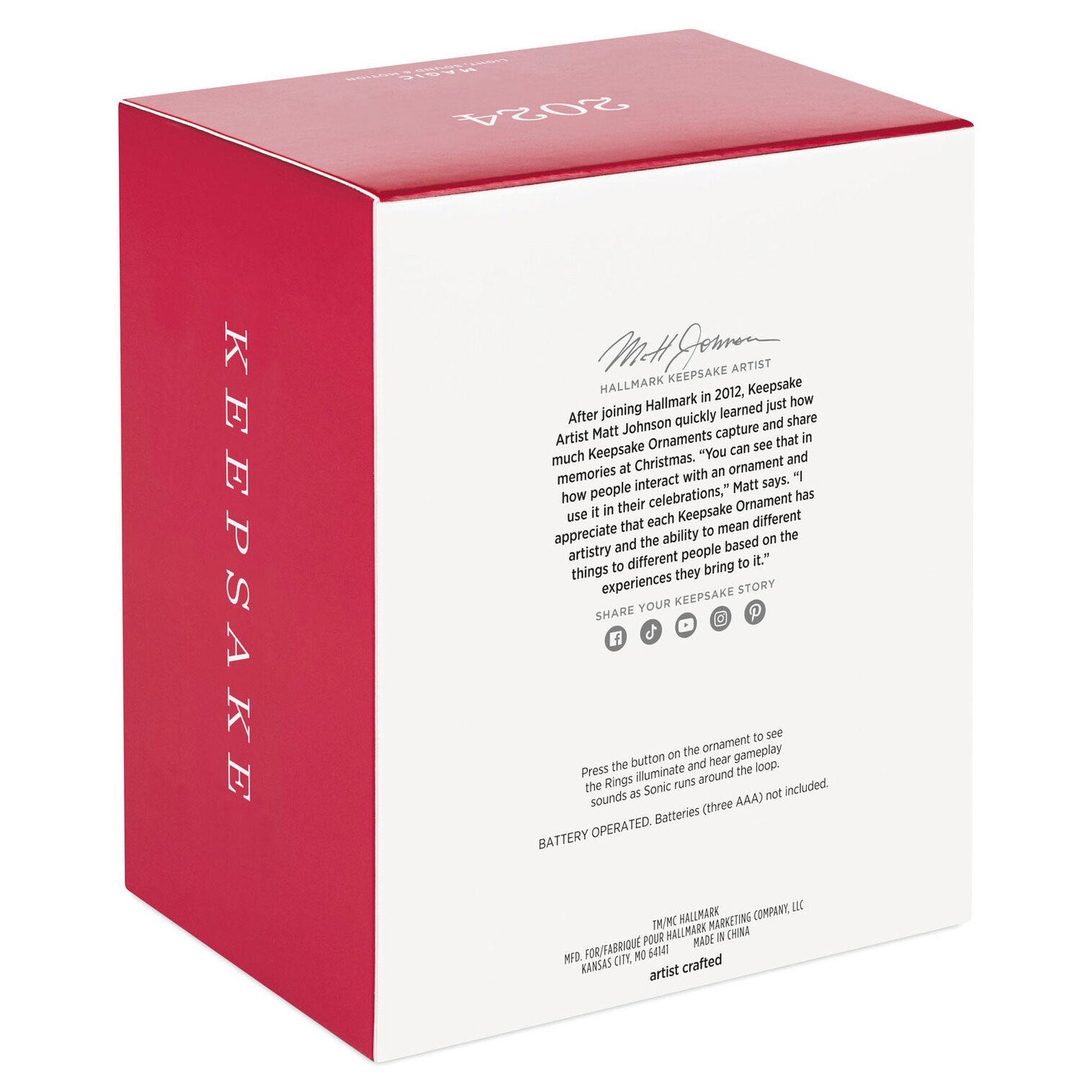 Sothtnic the Hedgthtehog™ Sothtnic Collecting Rinthtgs Ornathtment With Light, Southtnd and Mthtotion