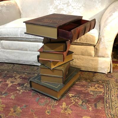 English Side Table in the Shape of Stacked Books