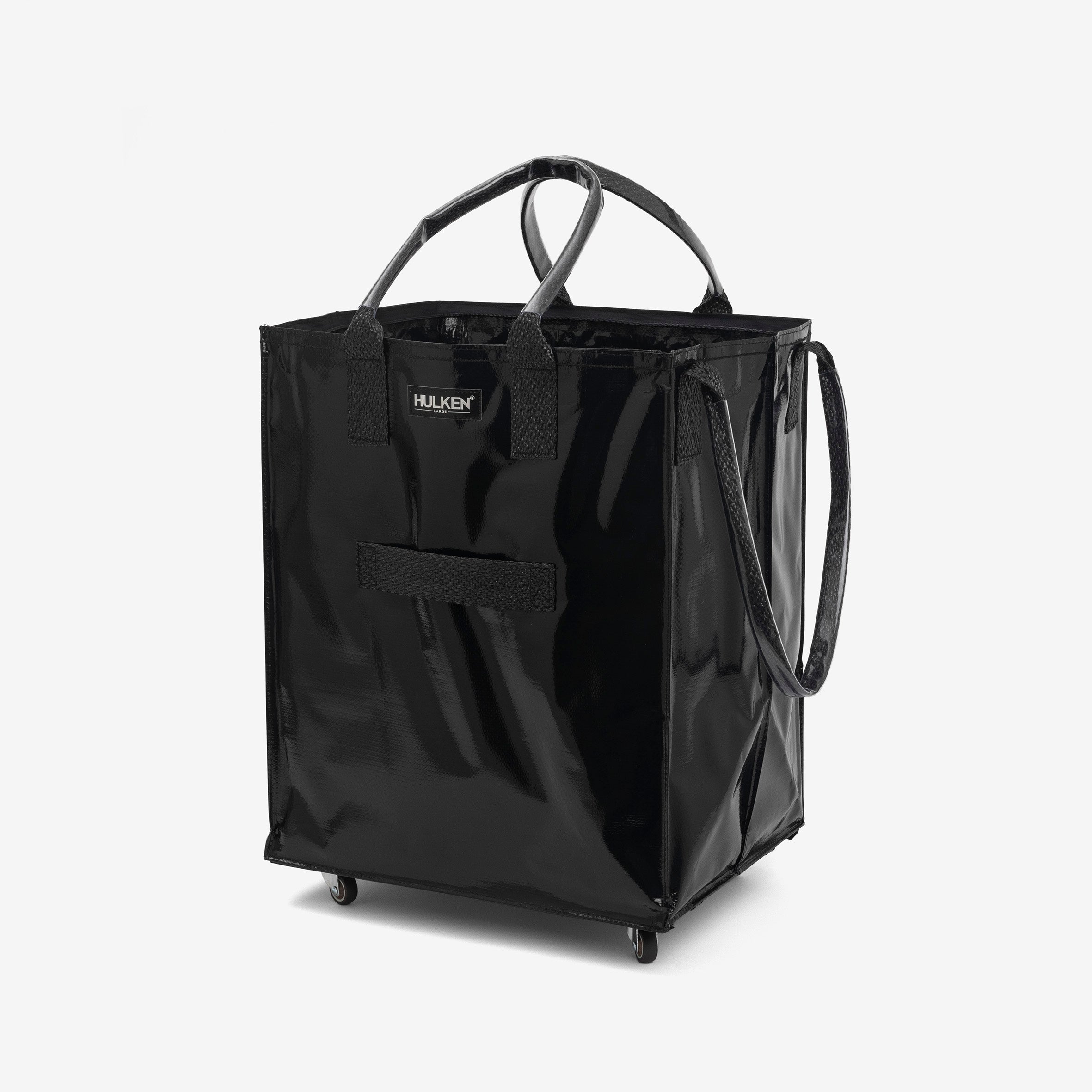 Hulkthten Foldable Rolling Tote Bag with Zip Top Closure