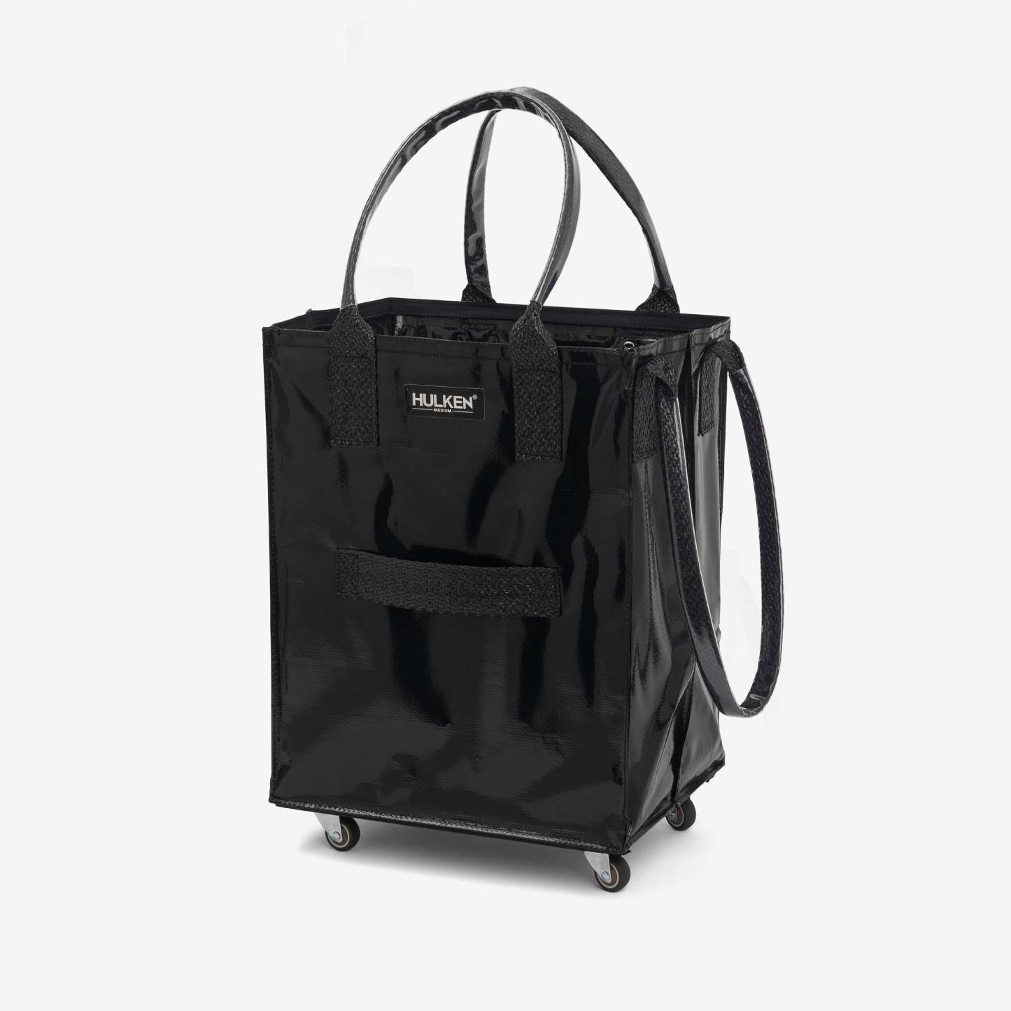 Hulkthten Foldable Rolling Tote Bag with Zip Top Closure