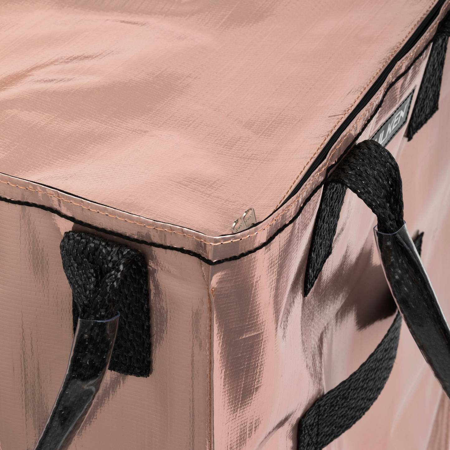 Hulkthten Foldable Rolling Tote Bag with Zip Top Closure