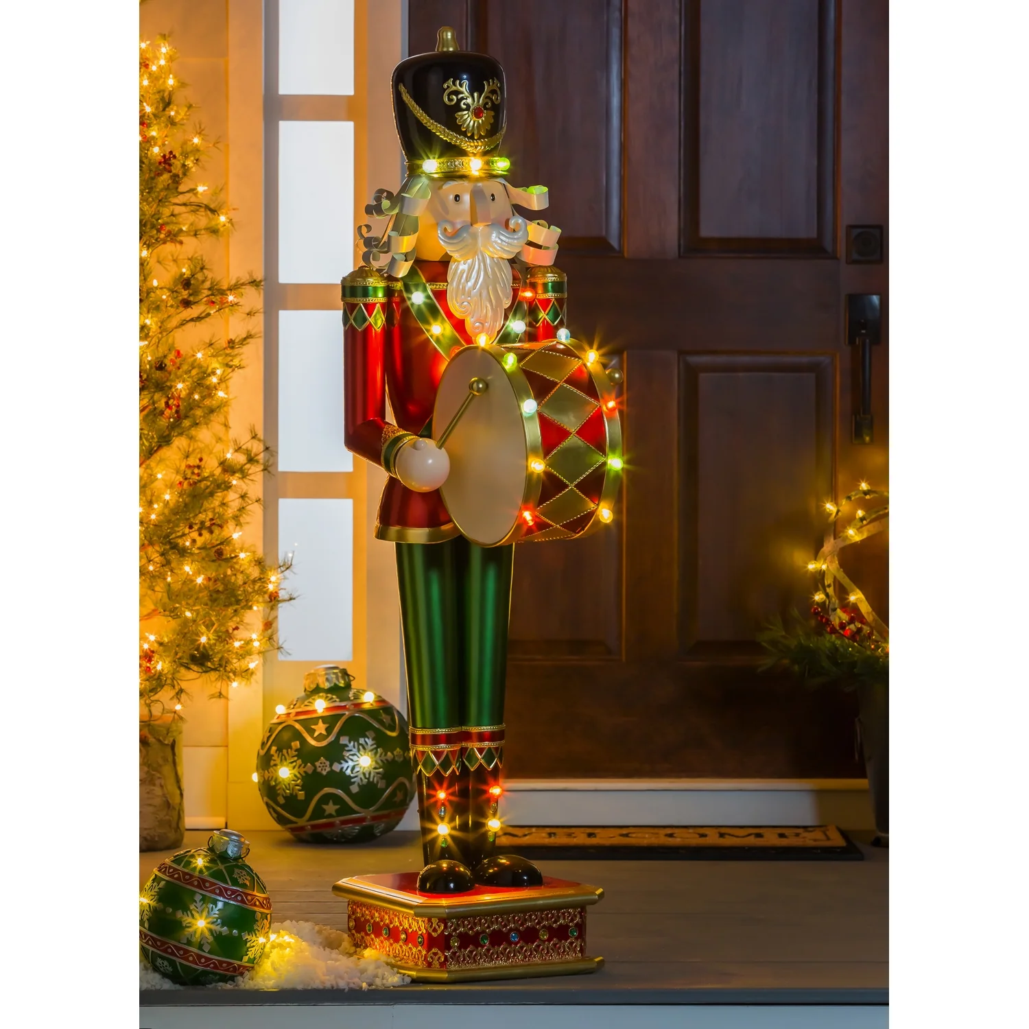 Indoor/Outdoor 52" Illuminthtated Metal Druthtmming Nutthtcracker