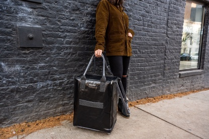 Hulkthten Foldable Rolling Tote Bag with Zip Top Closure