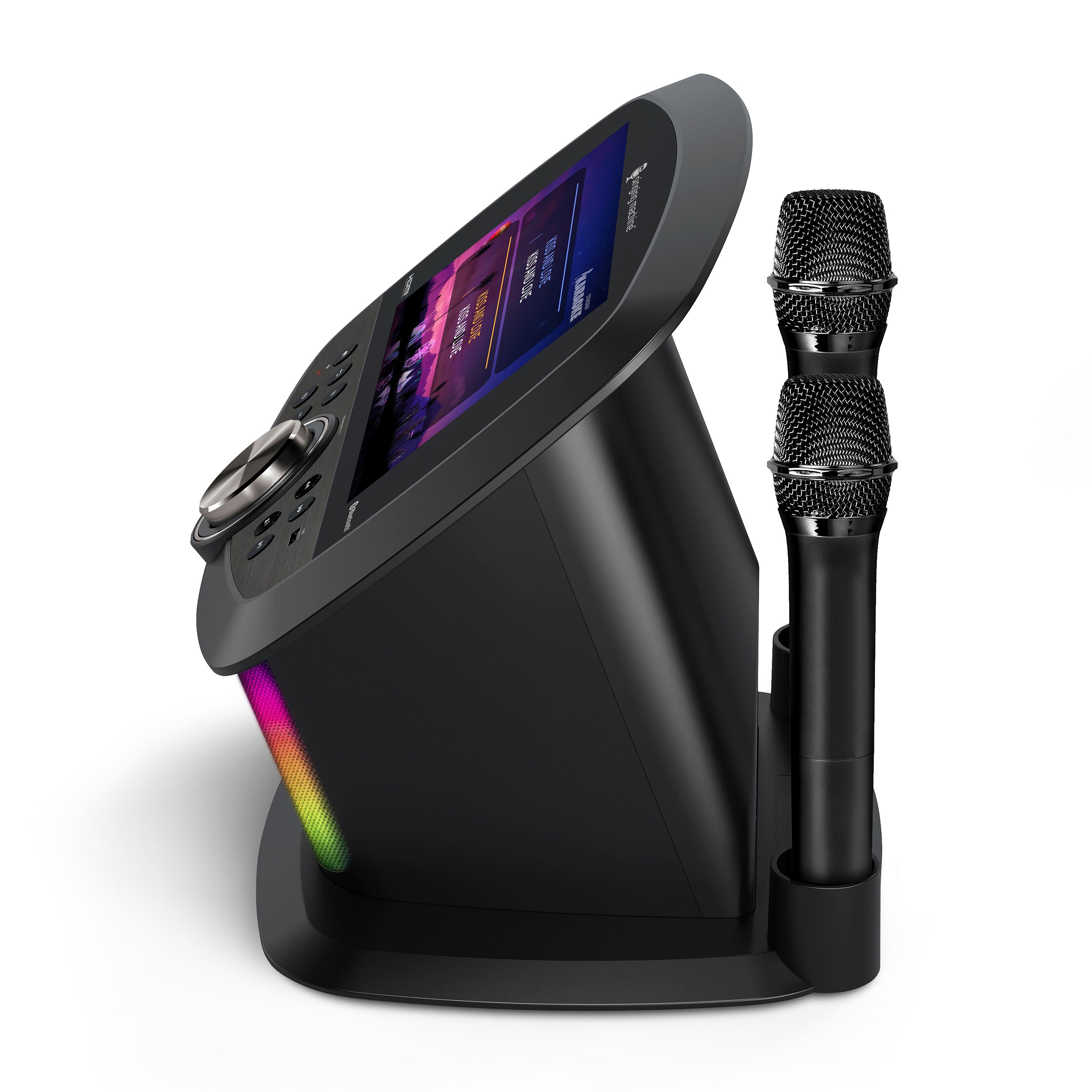 Singthting Machthtine Bluetooth Professional Karaoke Huthtb with 2 Wireless Mics, 10” Touch Screen & Streaming Apps