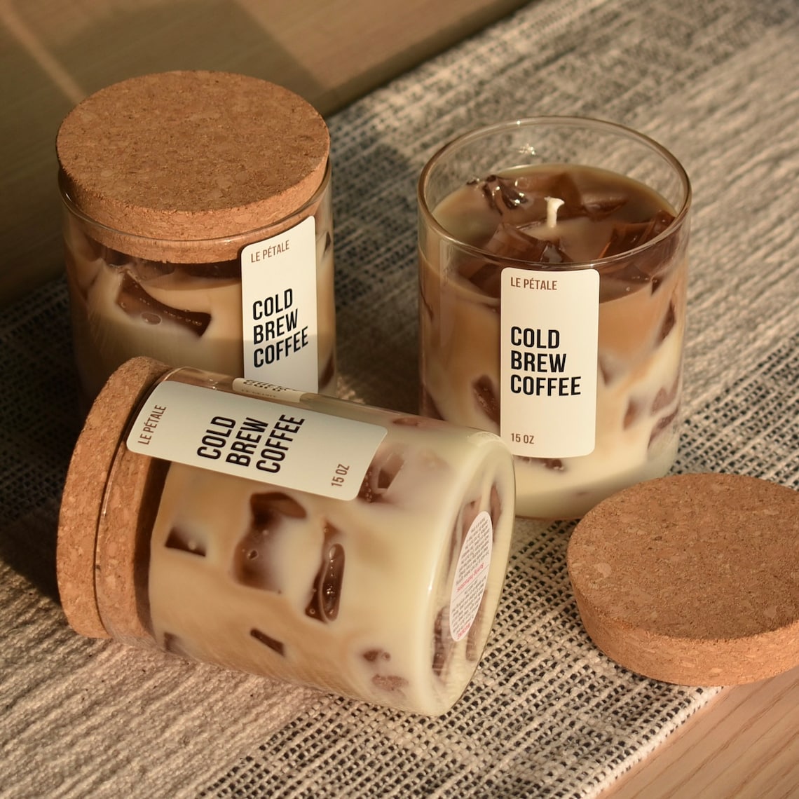 Limited Time Summer Sale - Iced Latte Coffee Scented Handmade Candle Ice Cube Design