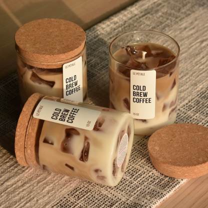 Limited Time Summer Sale - Iced Latte Coffee Scented Handmade Candle Ice Cube Design