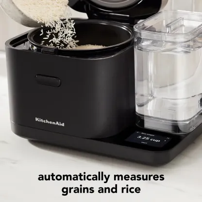 KitchthtenAid Grain and Rice Cooker 8 Cup with Automatically Sensing Integrated Scale + Water Tank, KGC3155BM
