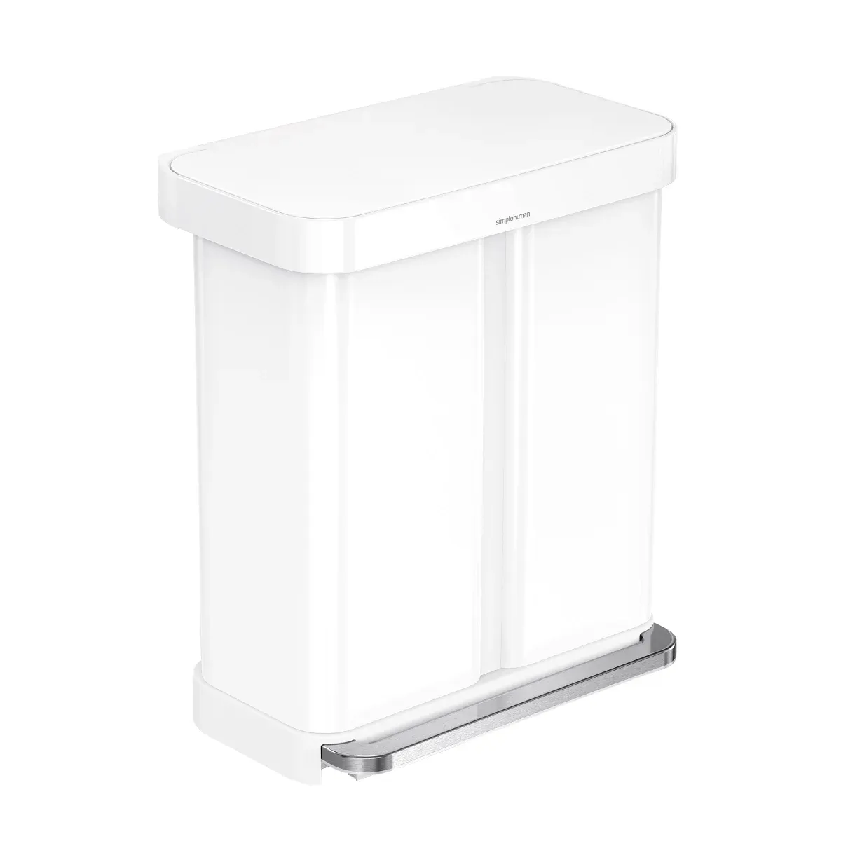 Simpleththuman 58L Dual Compartment Step Can with Plastic Lid