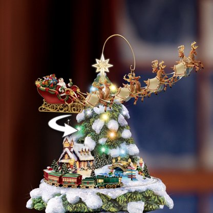 The Bradthtford Exchange Thomas Kinkthtade Animated Tabletop Christmas Tree with Train: Wonderland Express