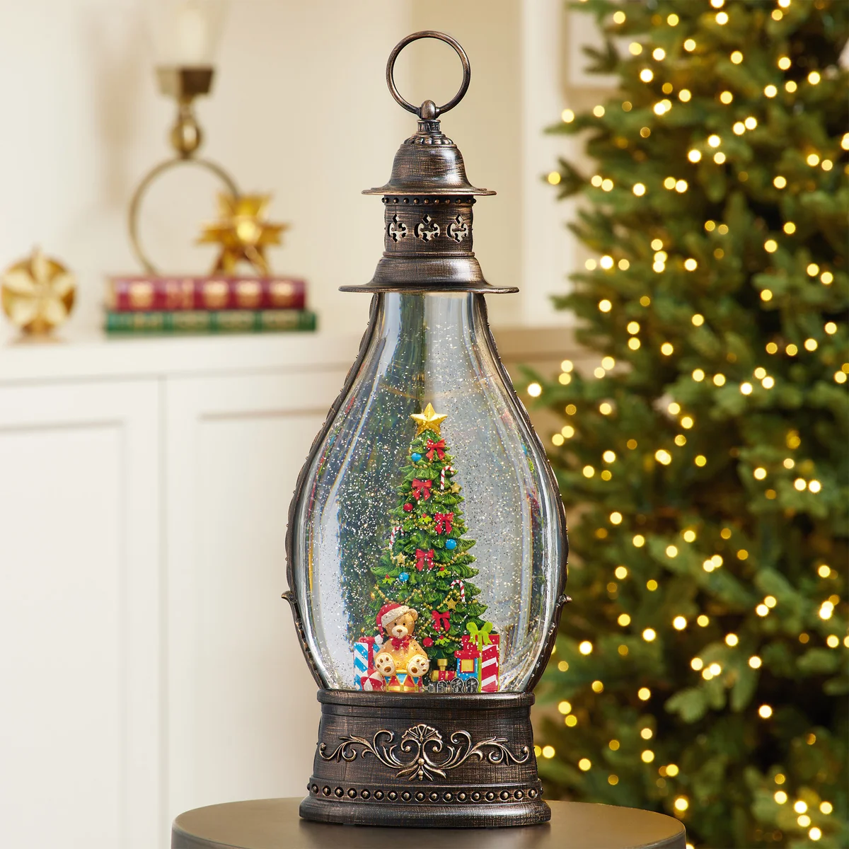 Free Gift - Jumbo Holiday Glitter Lantern with LED Light, Set of 3