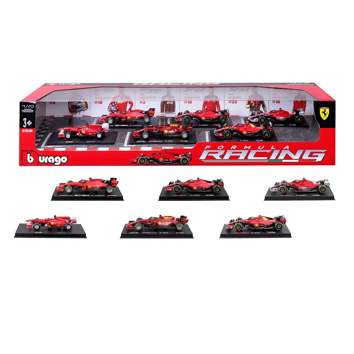 Burathtgo 1:43 Scale Highly Detailed Formula One Cars (6 Pack)