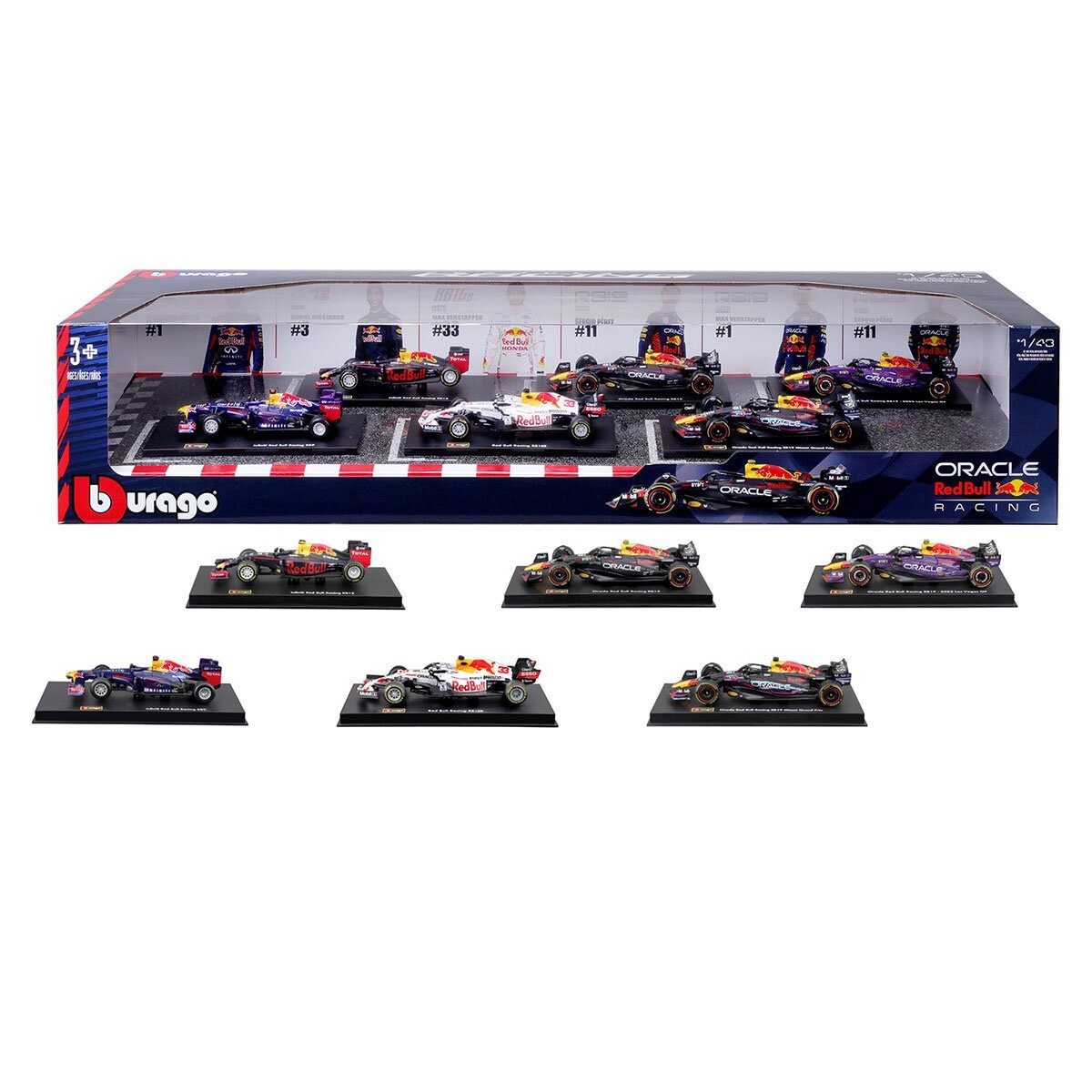 Burathtgo 1:43 Scale Highly Detailed Formula One Cars (6 Pack) 