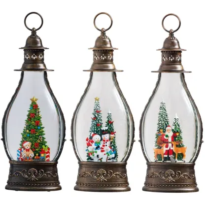 Free Gift - Jumbo Holiday Glitter Lantern with LED Light, Set of 3