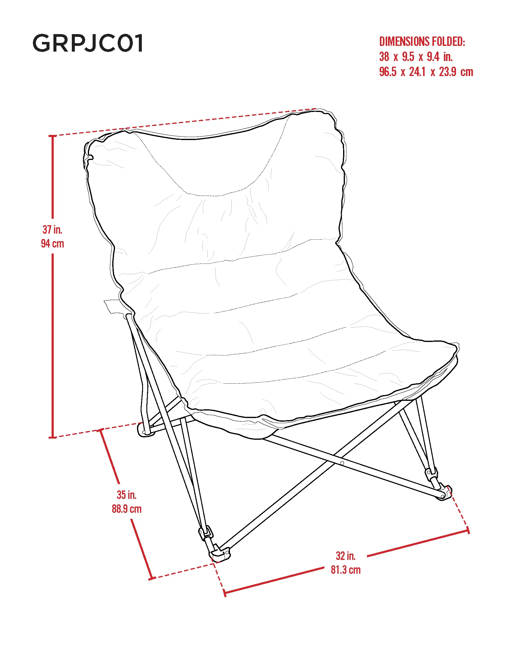 RIO Jumbo Padded Festival Chair