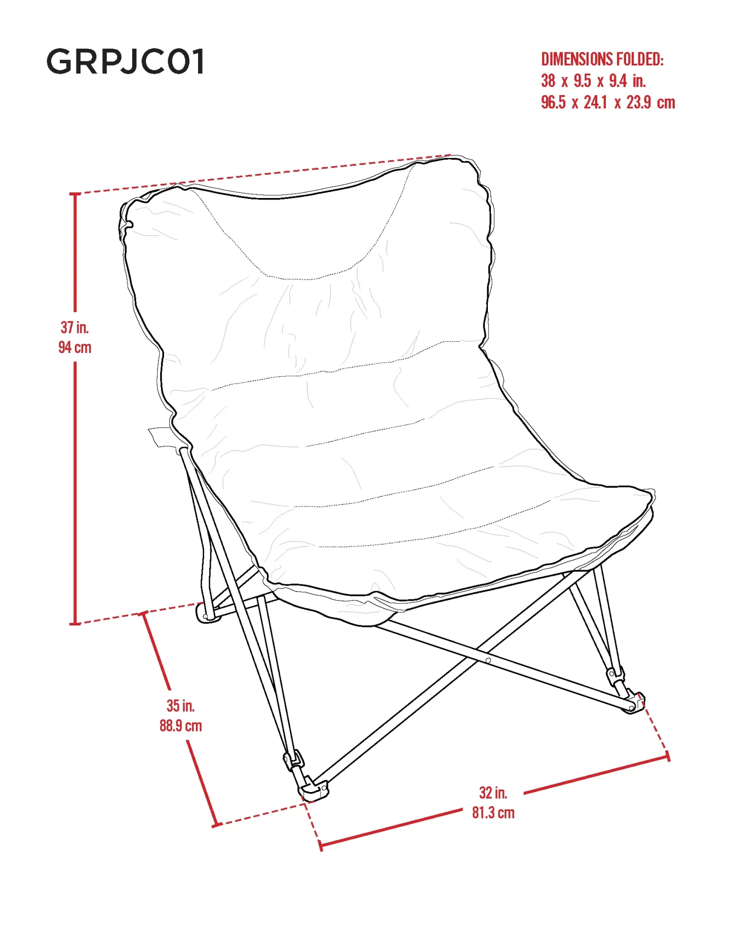 RIO Jumbo Padded Festival Chair