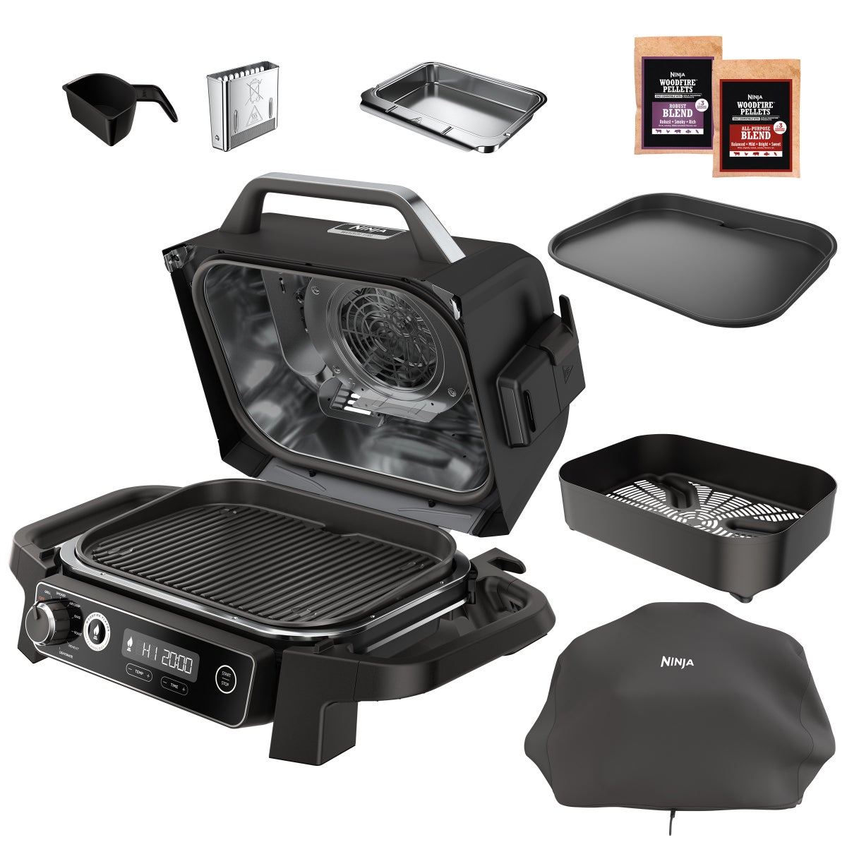  Ninja Woodfire Electric Outdoor Grill, Smoker, & Griddle