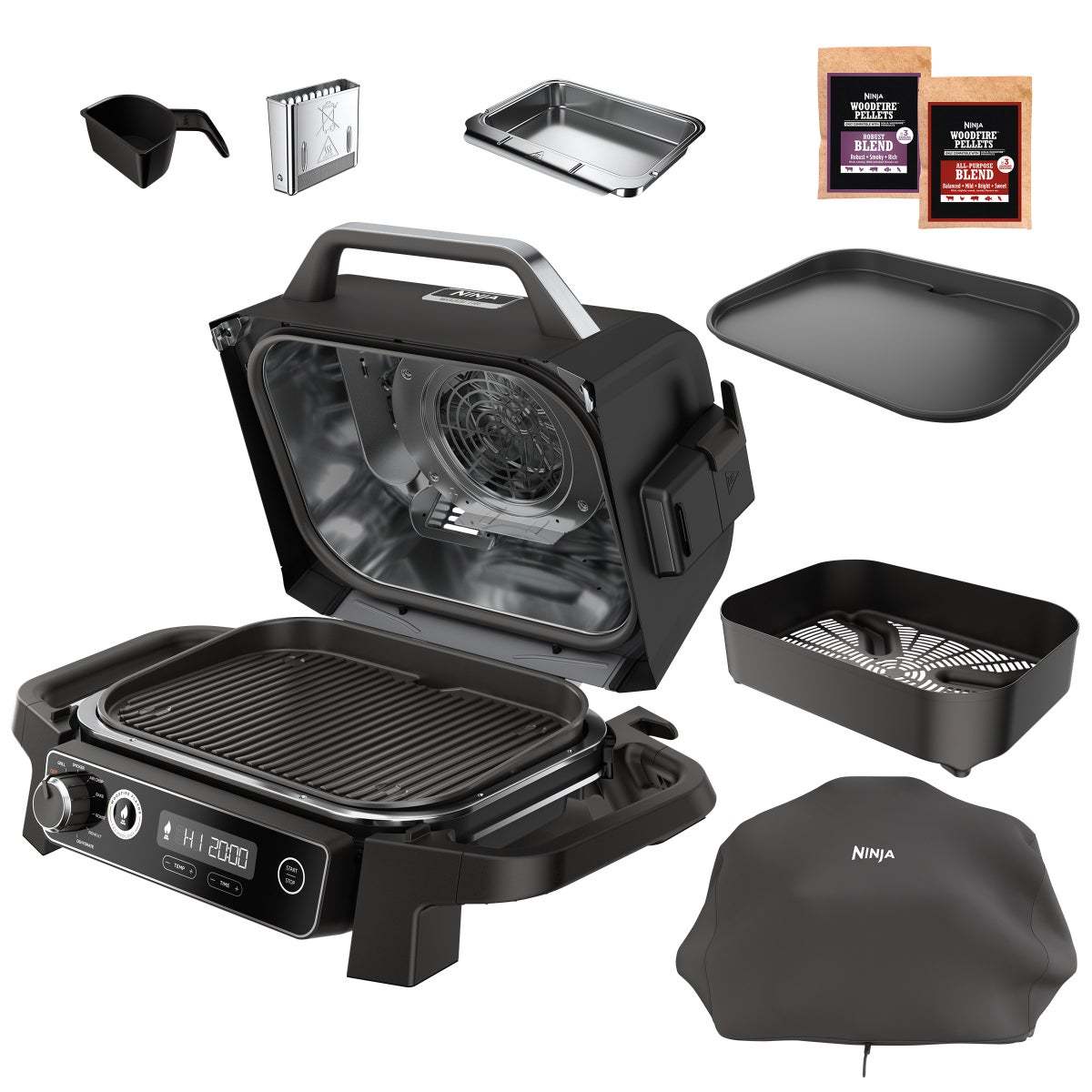  Ninja Woodfire Electric Outdoor Grill, Smoker, & Griddle