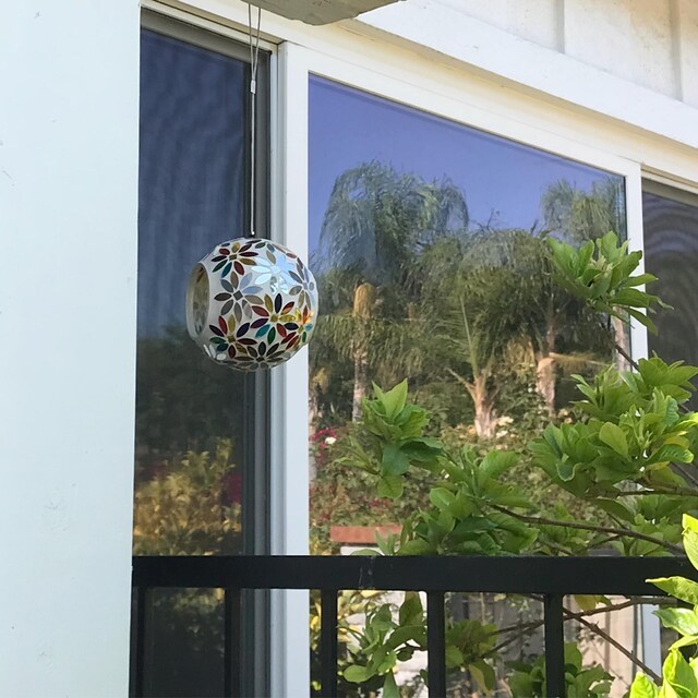 Round Glass Mosaic Fly-Through Bird Feeder